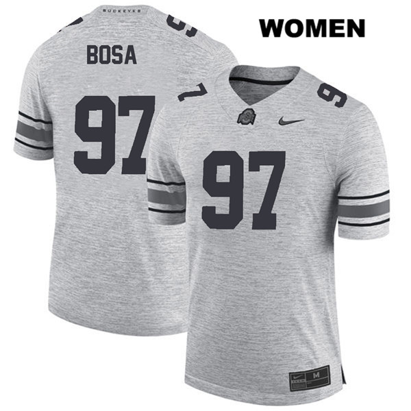 Ohio State Buckeyes Women's Nick Bosa #97 Gray Authentic Nike College NCAA Stitched Football Jersey SD19K23XV